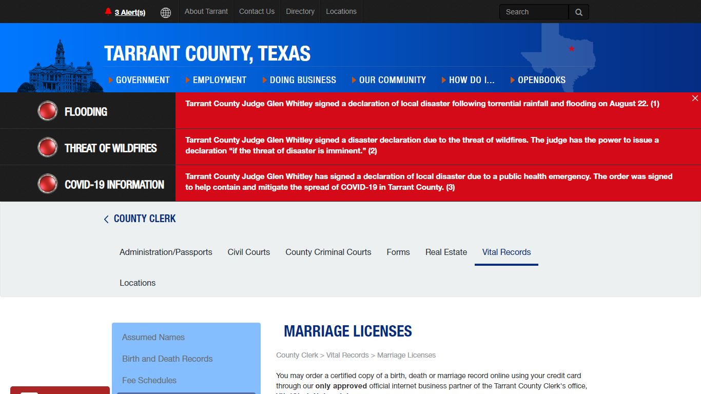 Marriage Licenses - Tarrant County TX